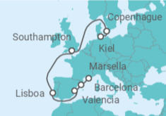 Itinerario del Crucero Dinamarca, Reino Unido, Portugal y España - MSC Cruceros