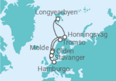 Itinerario del Crucero Fiordos Noruegos - MSC Cruceros