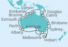 Itinerario del Crucero Vuelta a Australia - Princess Cruises