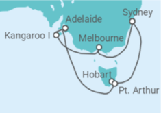 Itinerario del Crucero Explorador del sur de Australia - Princess Cruises