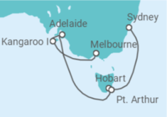 Itinerario del Crucero Explorador del sur de Australia - Princess Cruises