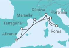 Itinerario del Crucero Italia, Francia, España - MSC Cruceros