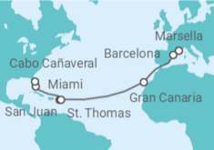 Itinerario del Crucero Desde Marsella a Orlando - MSC Cruceros