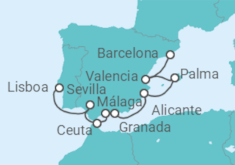 Itinerario del Crucero Viaje por España - Azamara