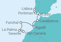 Itinerario del Crucero Islas Canarias - Azamara