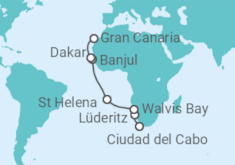 Itinerario del Crucero De Ciudad del Cabo a las Palmas de Gran Canaria - Azamara