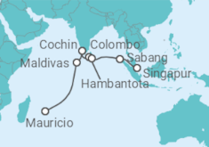 Itinerario del Crucero Sur de Asia - Azamara