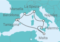 Itinerario del Crucero Francia, Italia, Malta - MSC Cruceros