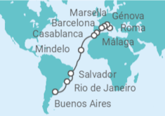 Itinerario del Crucero Desde Roma a Buenos Aires - MSC Cruceros