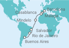 Itinerario del Crucero Desde Barcelona a Buenos Aires - MSC Cruceros