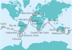 Itinerario del Crucero Vuelta al mundo 2025 MSC Cruceros - MSC Cruceros