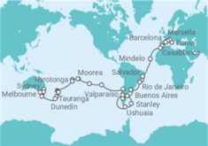 Itinerario del Crucero Vuelta al mundo - MSC Cruceros