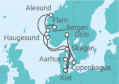 Itinerario del Crucero Fiordos Noruegos - AIDA