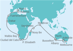 Itinerario del Crucero Vuelta al mundo - MSC Cruceros