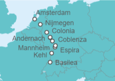 Itinerario del Crucero Desde Basilea (Suiza) a Ámsterdam (Holanda) - Riverside