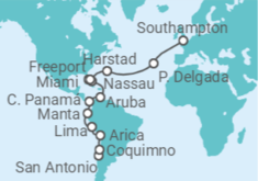 Itinerario del Crucero Desde San Antonio a Southampton - Cunard