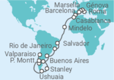 Itinerario del Crucero Desde Roma a Valparaíso - MSC Cruceros