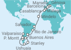 Itinerario del Crucero Desde Génova a Valparaíso - MSC Cruceros