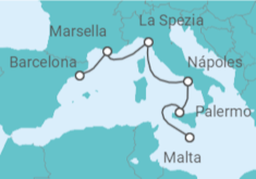 Itinerario del Crucero Francia, Italia - MSC Cruceros