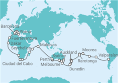 Itinerario del Crucero Vuelta al mundo - MSC Cruceros