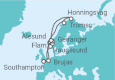 Itinerario del Crucero Fiordos Noruegos y Círculo Polar Artico - Celebrity Cruises