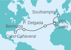 Itinerario del Crucero Desde Southampton a Cabo Cañaveral - Celebrity Cruises