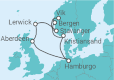 Itinerario del Crucero Fiordos Noruegos - AIDA