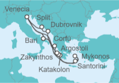 Itinerario del Crucero Grecia, Italia y Croacia - Costa Cruceros