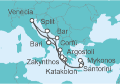 Itinerario del Crucero Grecia, Italia y Croacia - Costa Cruceros