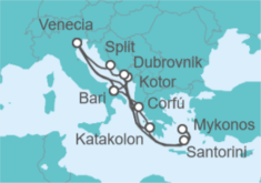 Itinerario del Crucero Montenegro, Grecia, Croacia e Italia - Costa Cruceros