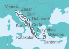 Itinerario del Crucero Croacia, Grecia e Italia - Costa Cruceros