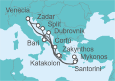 Itinerario del Crucero Grecia, Italia y Croacia - Costa Cruceros