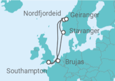 Itinerario del Crucero Fiordos Noruegos y Bélgica - Celebrity Cruises