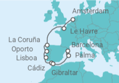 Itinerario del Crucero Francia, España y Portugal - Celebrity Cruises