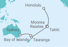 Itinerario del Crucero Polinesia Francesa y Nueva Zelanda - Celebrity Cruises
