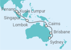 Itinerario del Crucero Asia y Australia - Princess Cruises