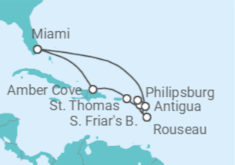 Itinerario del Crucero Caribe Oriental con St. Thomas - Princess Cruises