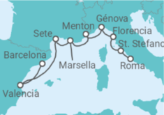 Itinerario del Crucero Italia y Riviera Francesa - Silversea