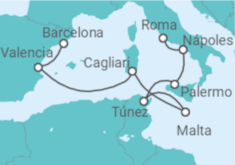 Itinerario del Crucero Aventura Mediterránea - Silversea