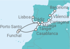 Itinerario del Crucero Desde Barcelona a Lisboa - Silversea