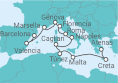 Itinerario del Crucero Islas Griegas, Túnez e Italia - Silversea