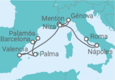 Itinerario del Crucero Italia y Costa Azul - Silversea