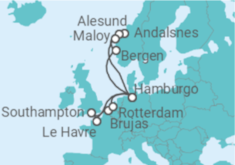 Itinerario del Crucero Metrópolis y Noruega desde Hamburgo - AIDA