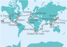 Itinerario del Crucero Vuelta al mundo 2025 - AIDA