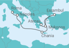 Itinerario del Crucero Viaje Completo Semana Santa por Islas Griegas y Turquía desde Madrid - Princess Cruises