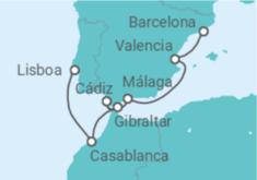 Itinerario del Crucero Magia marroquí y belleza portuguesa - Silversea