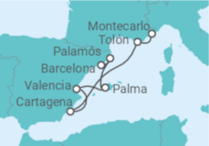 Itinerario del Crucero Centelleantes puertos del mágico Mediterráneo - Silversea