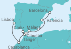 Itinerario del Crucero Las maravillas de la península ibérica - Silversea