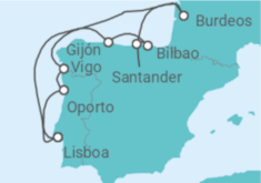 Itinerario del Crucero Los exuberantes viñedos de la costa atlántica - Silversea