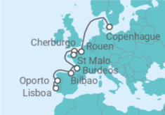 Itinerario del Crucero La atractiva costa atlántica de Europa - Silversea